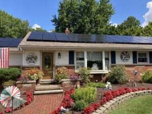 Home with REC Solar Panels in Avon Ohio